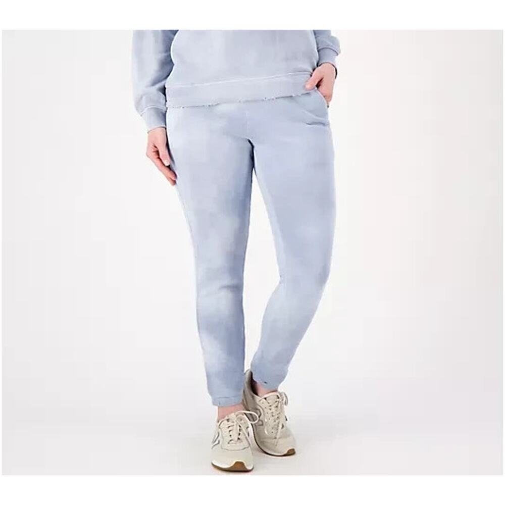 Barefoot Dreams MC Cloud Wash Terry Joggers Womens 2X Dream Blue Cozy Pockets